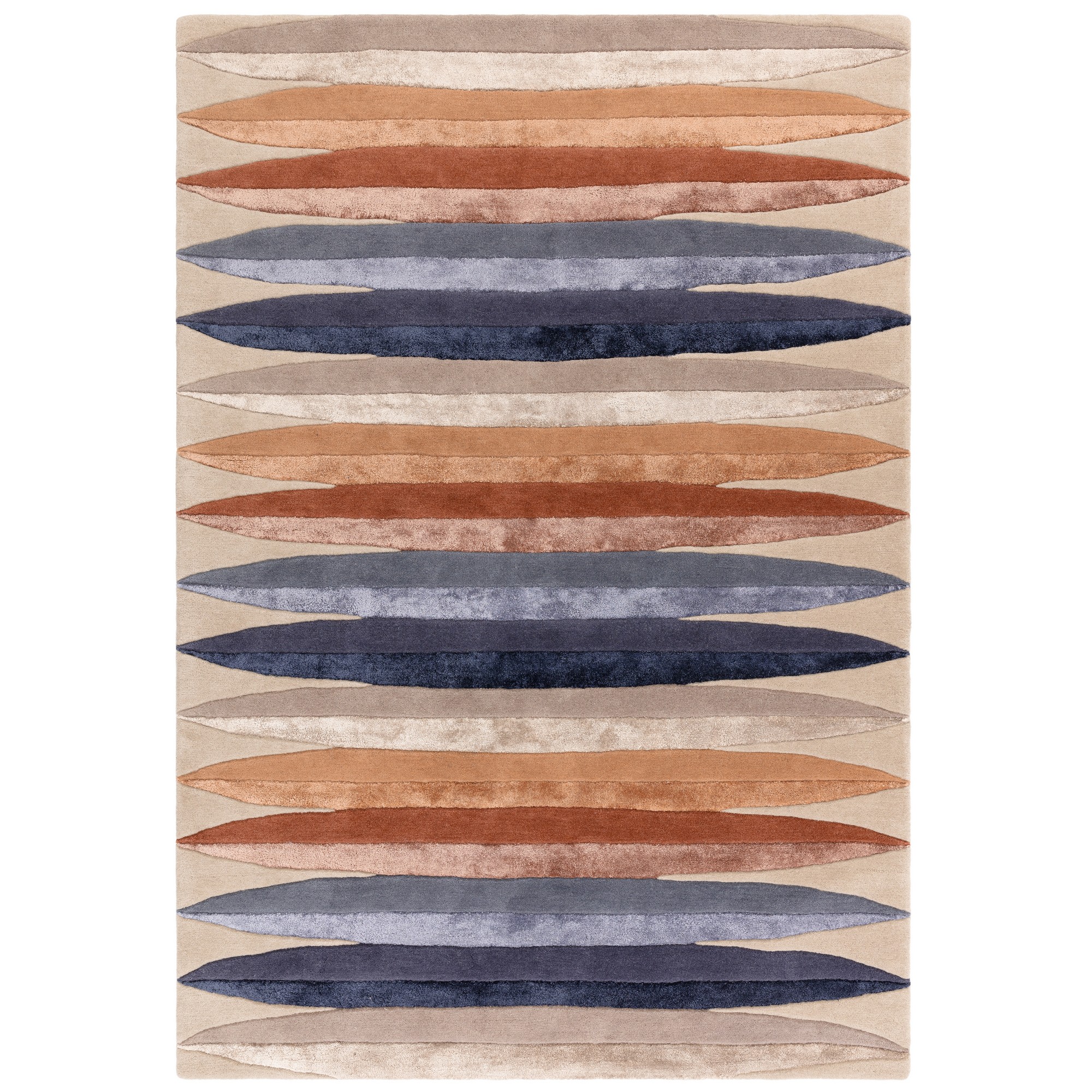 Matrix Pod Carved Stripe Wool Rug In 106 Multi